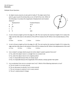 PSI AP Physics 1 Kinematics Multiple