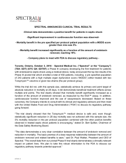 Spectral Spectral Announces Clinical Trial Results