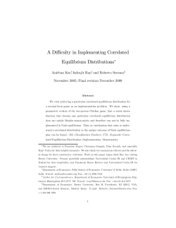 A Difficulty in Implementing Correlated Equilibrium Distributions¤
