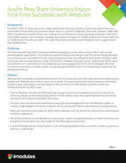 Austin Peay State University Enjoys First