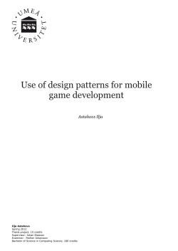 Use of design patterns for mobile game