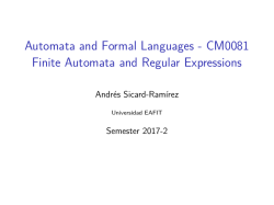 CM0081 Finite Automata and Regular Expressions