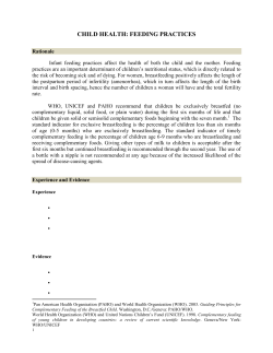 CHILD HEALTH: FEEDING PRACTICES