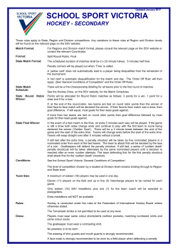 Secondary Rules Hockey - School Sport Victoria