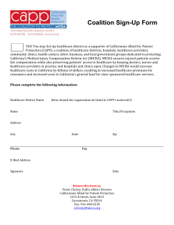 coalition sign-up form - Association of California Healthcare Districts