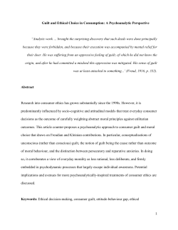 Guilt and Ethical Choice in Consumption A Psychoanalytic