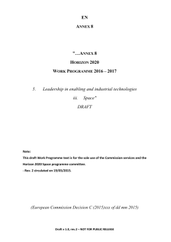Call – Protection of European Assets in and from Space – 2017