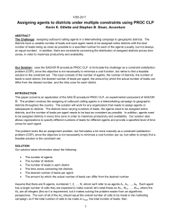 The agent-district assignment problem