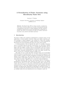 A Formalisation of Finite Automata using Hereditarily Finite Sets