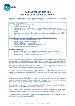 2015 Full Year Result Announcement