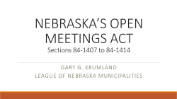 NEBRASKA*S OPEN MEETINGS ACT Sections 84