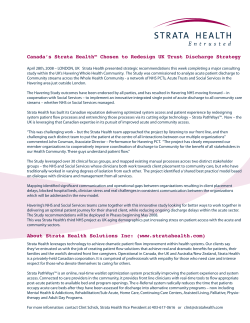 Canada`s Strata Health&trade; Chosen to Redesign UK Trust Discharge