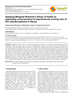Applying Margaret Newman`s theory of health