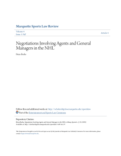 Negotiations Involving Agents and General Managers in the NHL