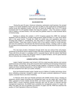 EXECUTIVE SUMMARY BACKGROUND During the past 20 years