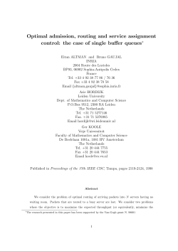 Optimal admission, routing and service assignment control: the case
