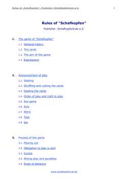 Sheep head rules - Schafkopfschule