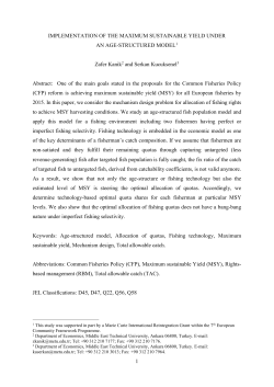 implementation of the maximum sustainable yield under