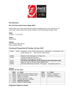 The Chairman Re: U13 Coca-Cola Craven Week 2015 Please take