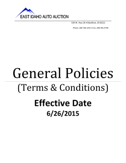Auction Policies - East Idaho Auto Auction