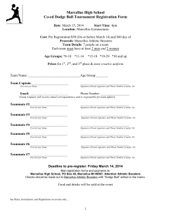 Dodgeball Tournament Registration Form