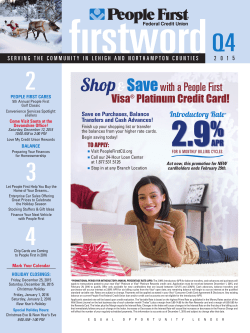 Newsletter - People First Federal Credit Union