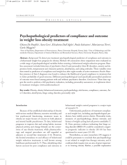 Psychopathological predictors of compliance and outcome in weight