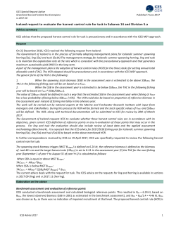 Iceland request to evaluate the harvest control rule for tusk in