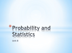 Probability and Statistics