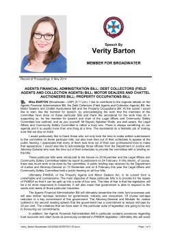 6 May 2014 &ndash; Agents Financial Administration