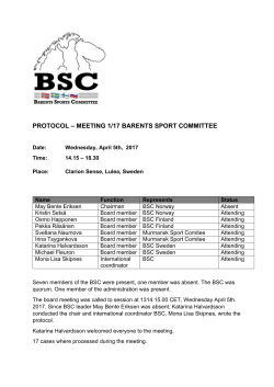 Case 6 / 17: Barents Winter Games 2018