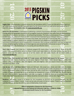 Pigskin Picks is a sweepstakes to benefit Homes for Life sell 5,000