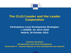 + LEADER for 2014-2020 Madrid, 29 October 2015 Christian
