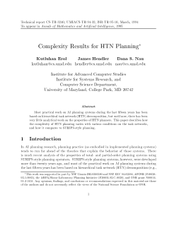 Complexity Results for HTN Planning - DRUM