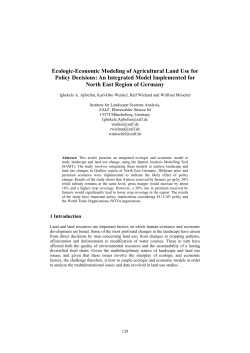 Ecologic-Economic Modeling of Agricultural Land Use for Policy