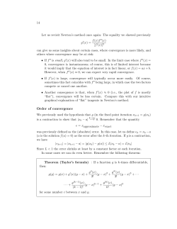 Order of convergence