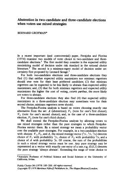 Abstention in two-candidate and three