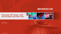 Visionscape .NET Training – Build Your Own App in