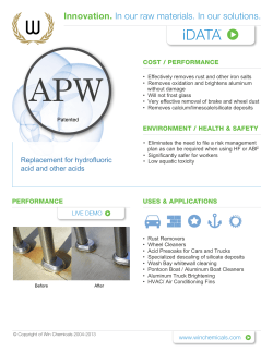 Innovation. In our raw materials. In our solutions.