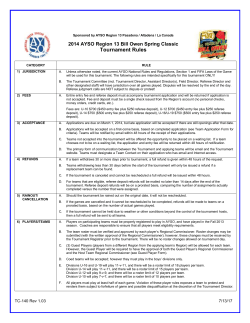 2014 BOSC Tournament Rules Sponsored by AYSO Region 13