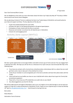 May 26th Davis Cup Trophy Day Letter