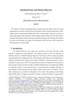 Emotional State and Market Behavior