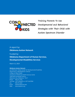 Training Parents To Use Developmental and Behavioral Strategies