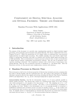 Complement on Digital Spectral Analysis and Optimal Filtering