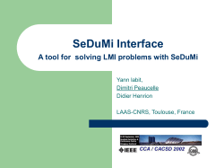 SeDuMi Interface - LAAS-CNRS