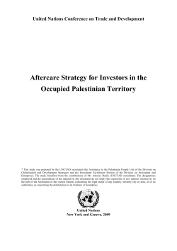 Aftercare Strategy for Investors in the Occupied Palestinian