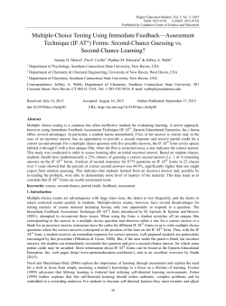 Multiple-Choice Testing Using Immediate Feedback—Assessment