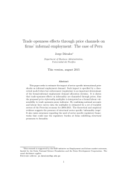 Trade openness effects through price channels on firms` informal