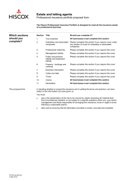 Estate and letting agents - proposal form (UK)