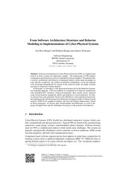 From Software Architecture Structure and Behavior Modeling to